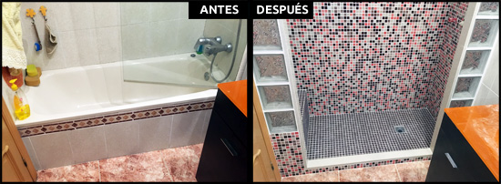 Cambiar bañera por ducha en Barcelona, gresite y pavés