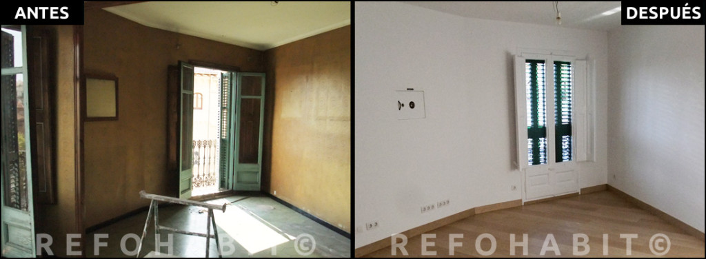 Fotos antes y después reforma integral piso Barcelona